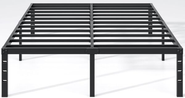 Metal Bed Frame,King Size Bed Frame with Storage Space,Heavy Duty Sturdy Mattress Foundation,Easy Assembly,No Box Spring Needed, Black,18 Inch,King