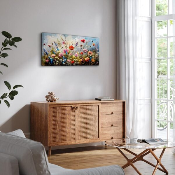 SERIMINO Large Wall Art for Living Room Canvas Prints, Nature Floral Botanical Wall Decor Farmhouse Decor, Colorful Flower Market Modern Home Decor Oil Paintings Bathroom Decor Aesthetic 20"X40"