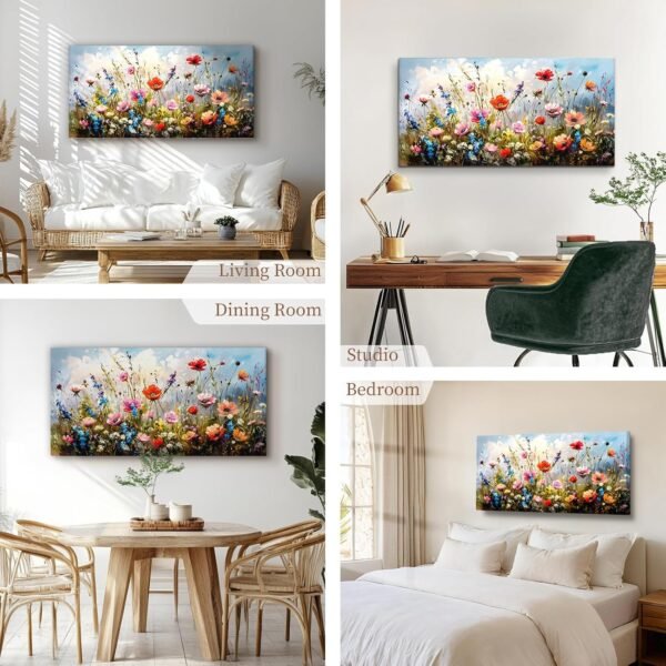 SERIMINO Large Wall Art for Living Room Canvas Prints, Nature Floral Botanical Wall Decor Farmhouse Decor, Colorful Flower Market Modern Home Decor Oil Paintings Bathroom Decor Aesthetic 20"X40"